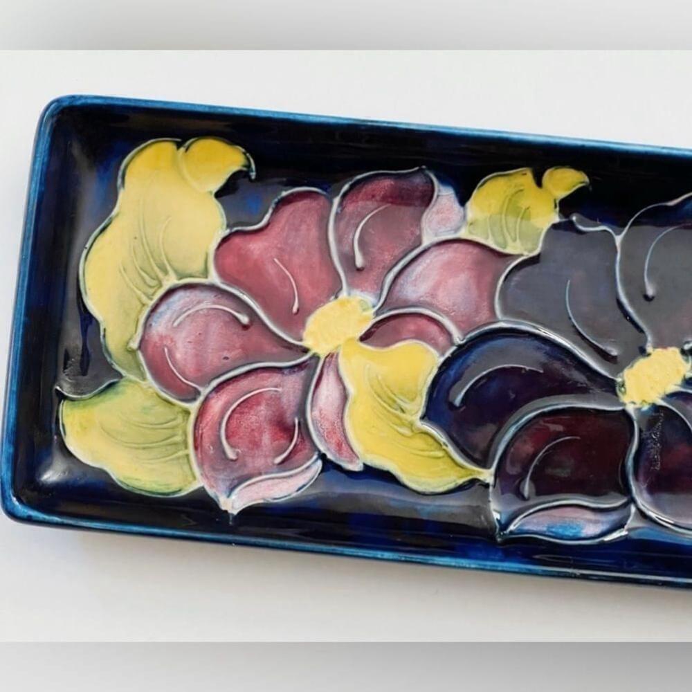 Antique Moorcroft Pottery Art Nouveau Floral Tray - Picture 6 of 12